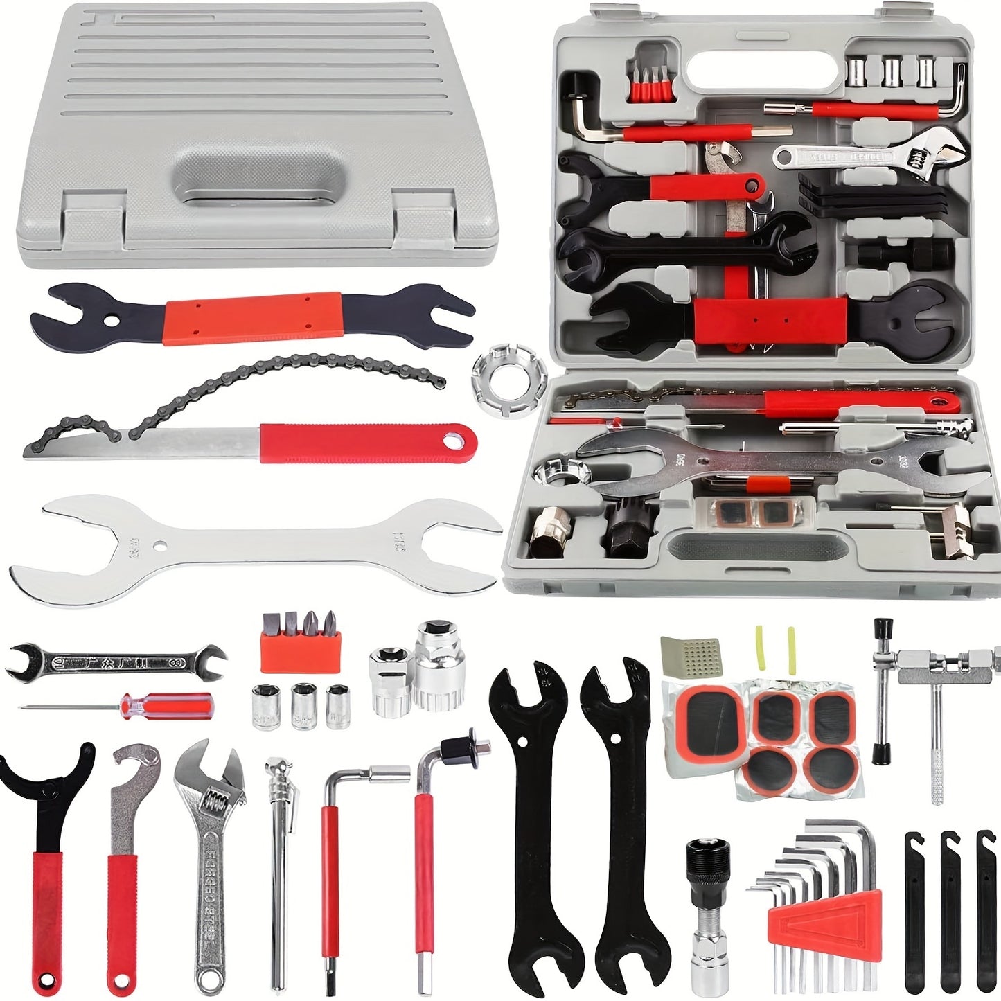 44pcs Bicycle Tool Kit for Mountain Bikes - Easy Maintenance and Repair with Durable Storage Box, Multifunctional Tool Set for Professional Home Bicycle Tools