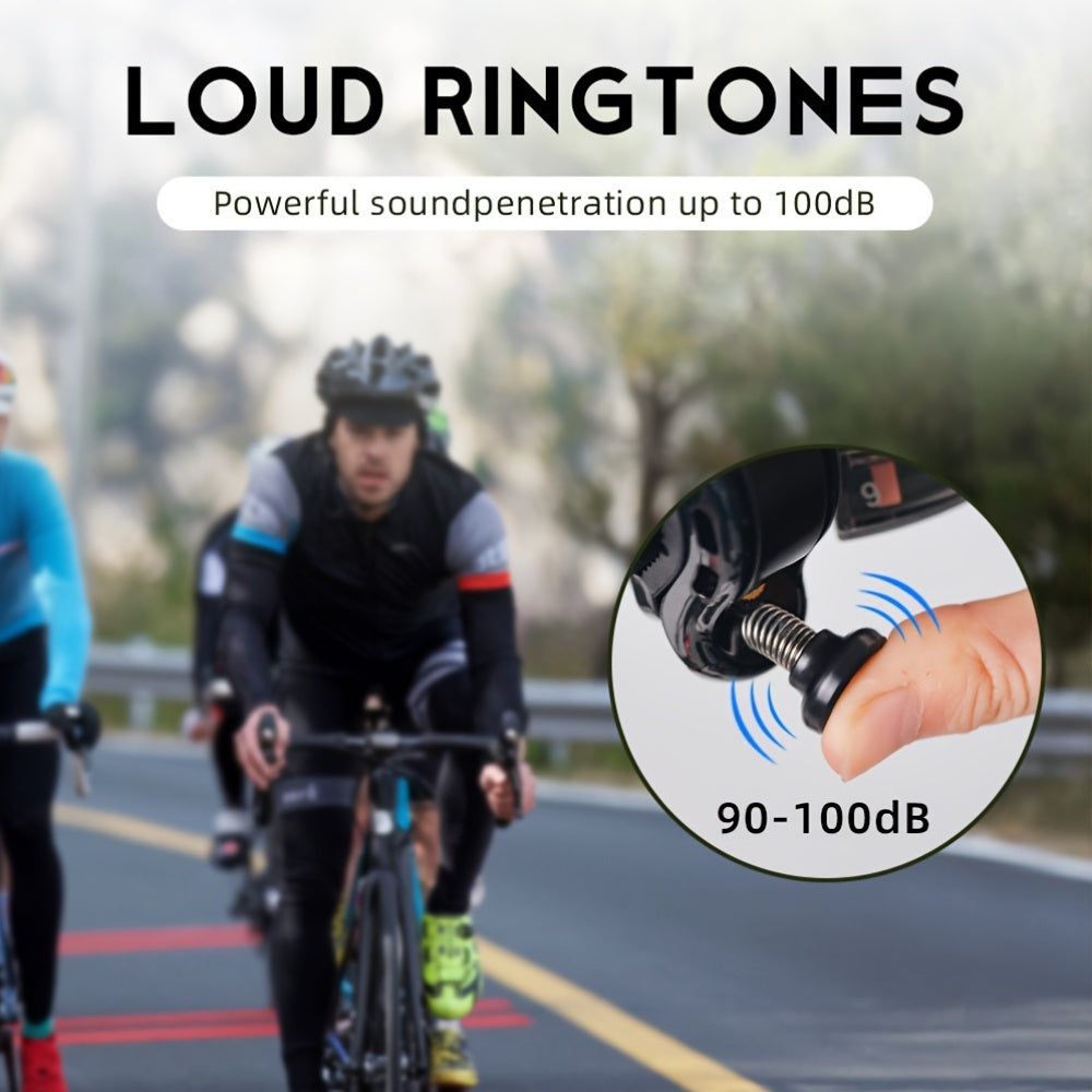 Ultra-Loud Aluminum Alloy Bike Bell - 110dB Modern Horn with Anti-Slip OAR Design, Easy Install Switch Clip, and Stable Mini Construction for MTB and Road Bicycles - Durable, Weather-Resistant, and Adjustable