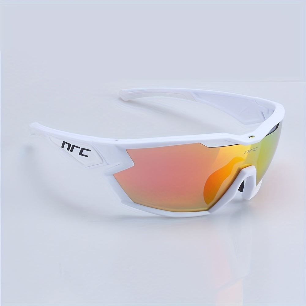 Lightweight Cycling Glasses NRC Unisex Cycling & Running Glasses | Lightweight TR Frame, Gradient Orange to Yellow Mirrored Lenses, Ergonomic Design - Durable PC Material, Cycling Accessories, Sleek Sports Eyewear, Highquality Eyewear