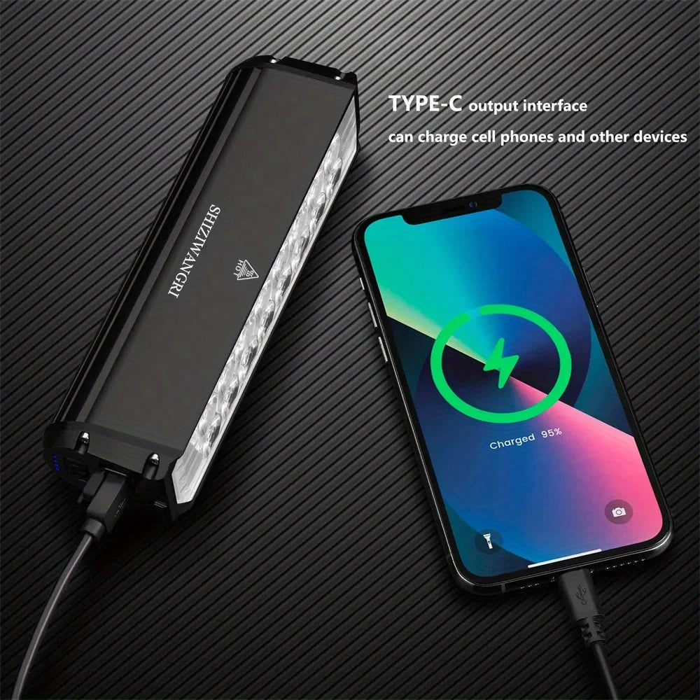 Bicycle LED Headlight - USB Rechargeable, 16x16 LED Front Bike Light, Aluminum Alloy, Non-Waterproof, Bright White Illumination, Handlebar Holder, Cycling Accessories, Cycling Light|Sleek Headlamp|Aluminum Alloy Body