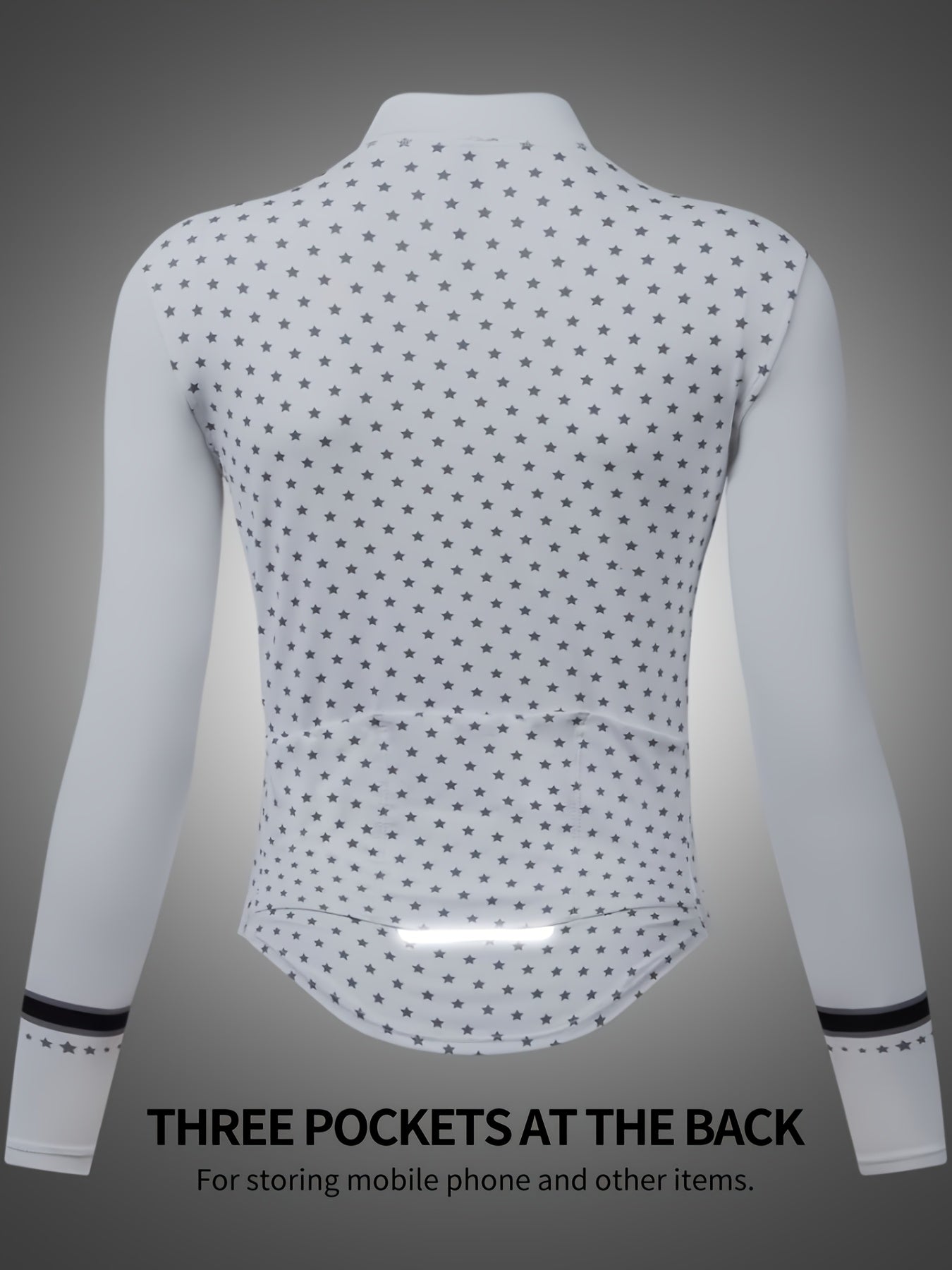 WOSAWE Women's Breathable Reflective Cycling Jersey - Full-Zip Long Sleeve Outdoor Sports Jacket with Adjustable Cuff, Polka Dot Design, Lightweight & Stretchy Fabric for Spring\u002FSummer\u002FFall, Cycling Accessories