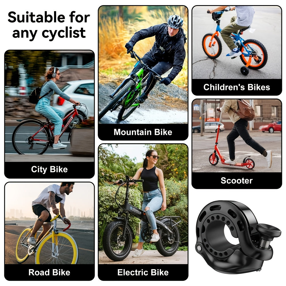 Mountain bike aluminum alloy bell, hidden Airtag bracket bell, thumb bell riding equipment compatible with 22.2-31.8mm handlebars