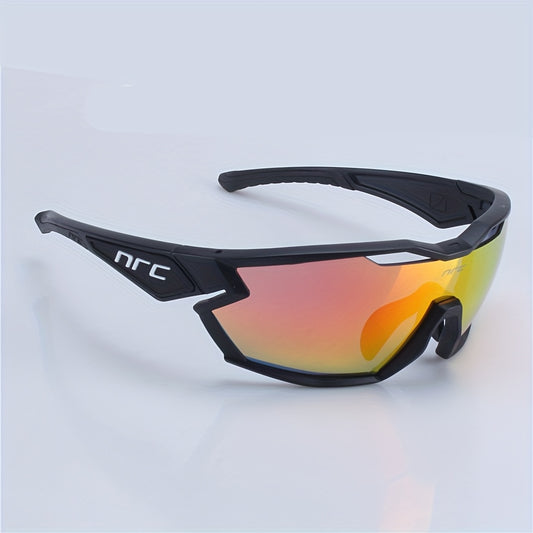Lightweight Cycling Glasses NRC Unisex Cycling & Running Glasses | Lightweight TR Frame, Gradient Orange to Yellow Mirrored Lenses, Ergonomic Design - Durable PC Material, Cycling Accessories, Sleek Sports Eyewear, Highquality Eyewear
