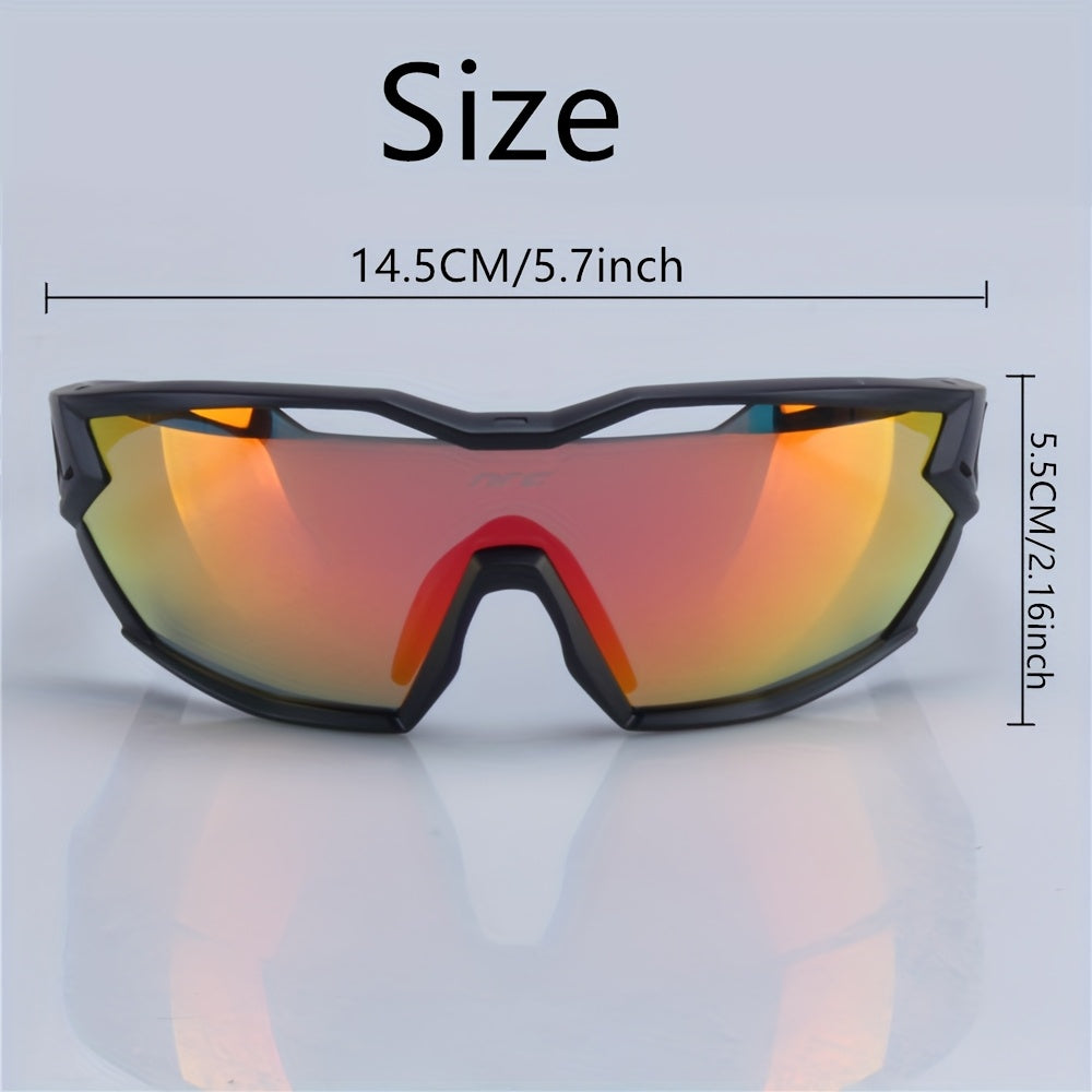 Lightweight Cycling Glasses NRC Unisex Cycling & Running Glasses | Lightweight TR Frame, Gradient Orange to Yellow Mirrored Lenses, Ergonomic Design - Durable PC Material, Cycling Accessories, Sleek Sports Eyewear, Highquality Eyewear