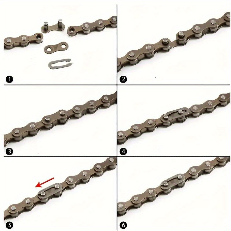 1x1 8 Link Bike Chain with Quick Link - Durable Iron Single Speed Chain for Smooth Cycling, 30.12gal Length, Brown, Compatible with City Bikes, Bicycle Chains for, Bicycle Maintenance, Sleek Chain Design, Durable Iron Chain