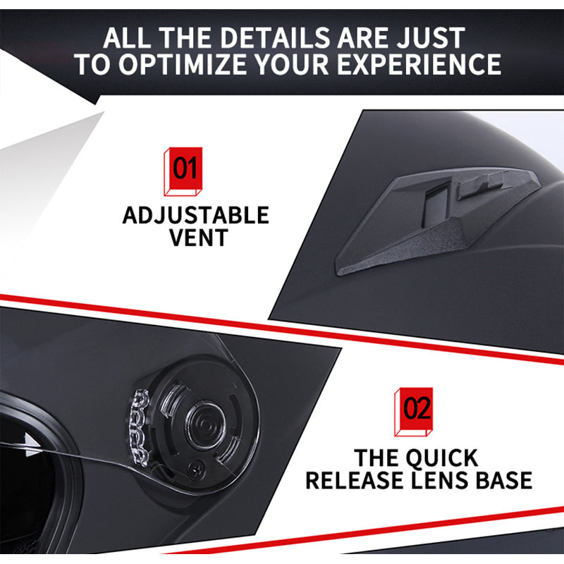 JIEKAI Motorcycle Helmet - Full Coverage, Windproof & Cold-Proof for Winter Riding, ABS Material, Easy-Clean, Perfect for Men & Women