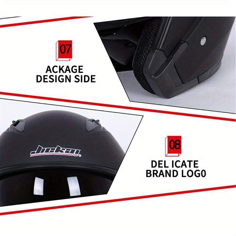 JIEKAI Motorcycle Helmet - Full Coverage, Windproof & Cold-Proof for Winter Riding, ABS Material, Easy-Clean, Perfect for Men & Women