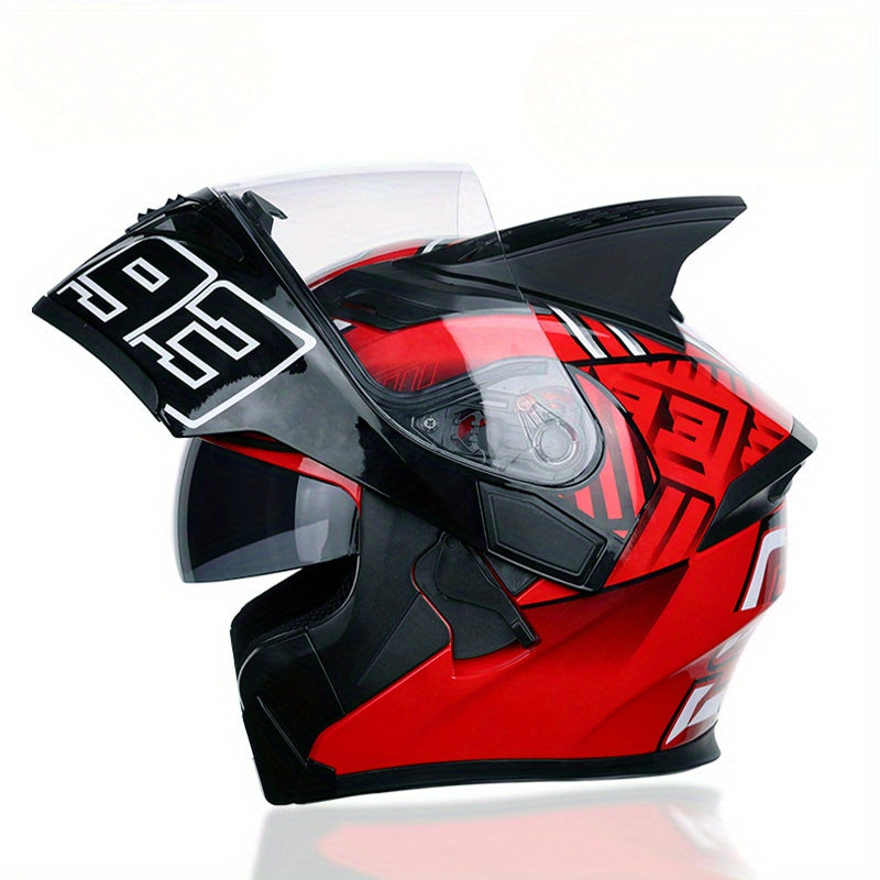 JIEKAI Motorcycle Helmet - Full Coverage, Windproof & Cold-Proof for Winter Riding, ABS Material, Easy-Clean, Perfect for Men & Women