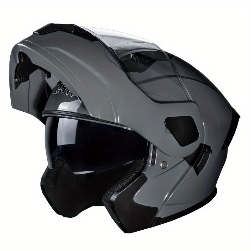 Stylish Men's Motorcycle Helmet with Face Shield -, Durable ABS Material