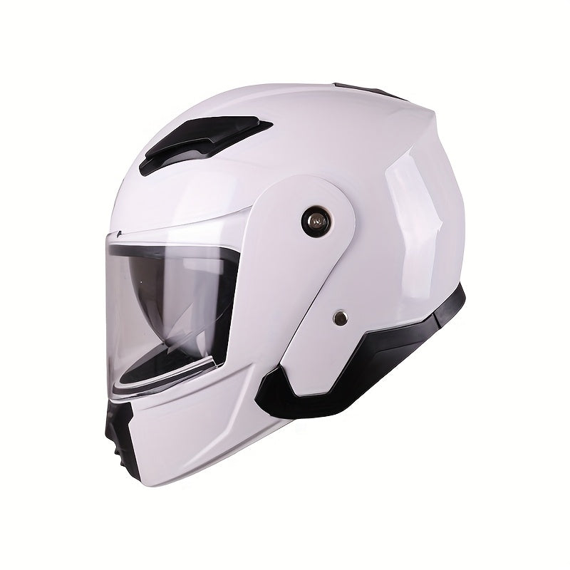 Bright White Helmet Bright White ABS Full Helmet | For Electric Scooter & Motorcycle, Do Not Soak Care Instructions, No Included Accessories, Ideal for White Motorcycles, Scooter Helmet H68