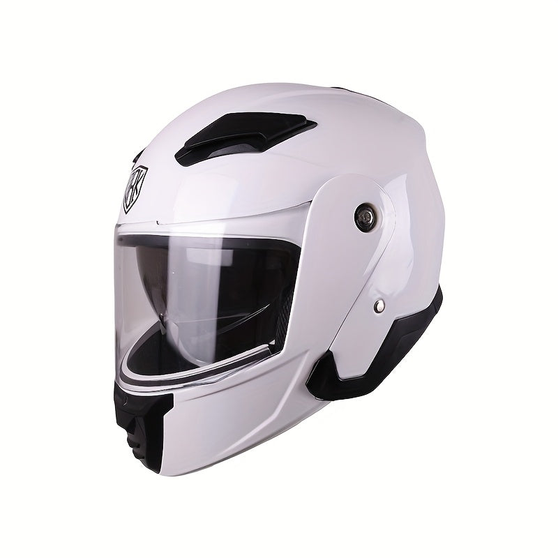 Bright White Helmet Bright White ABS Full Helmet | For Electric Scooter & Motorcycle, Do Not Soak Care Instructions, No Included Accessories, Ideal for White Motorcycles, Scooter Helmet H68