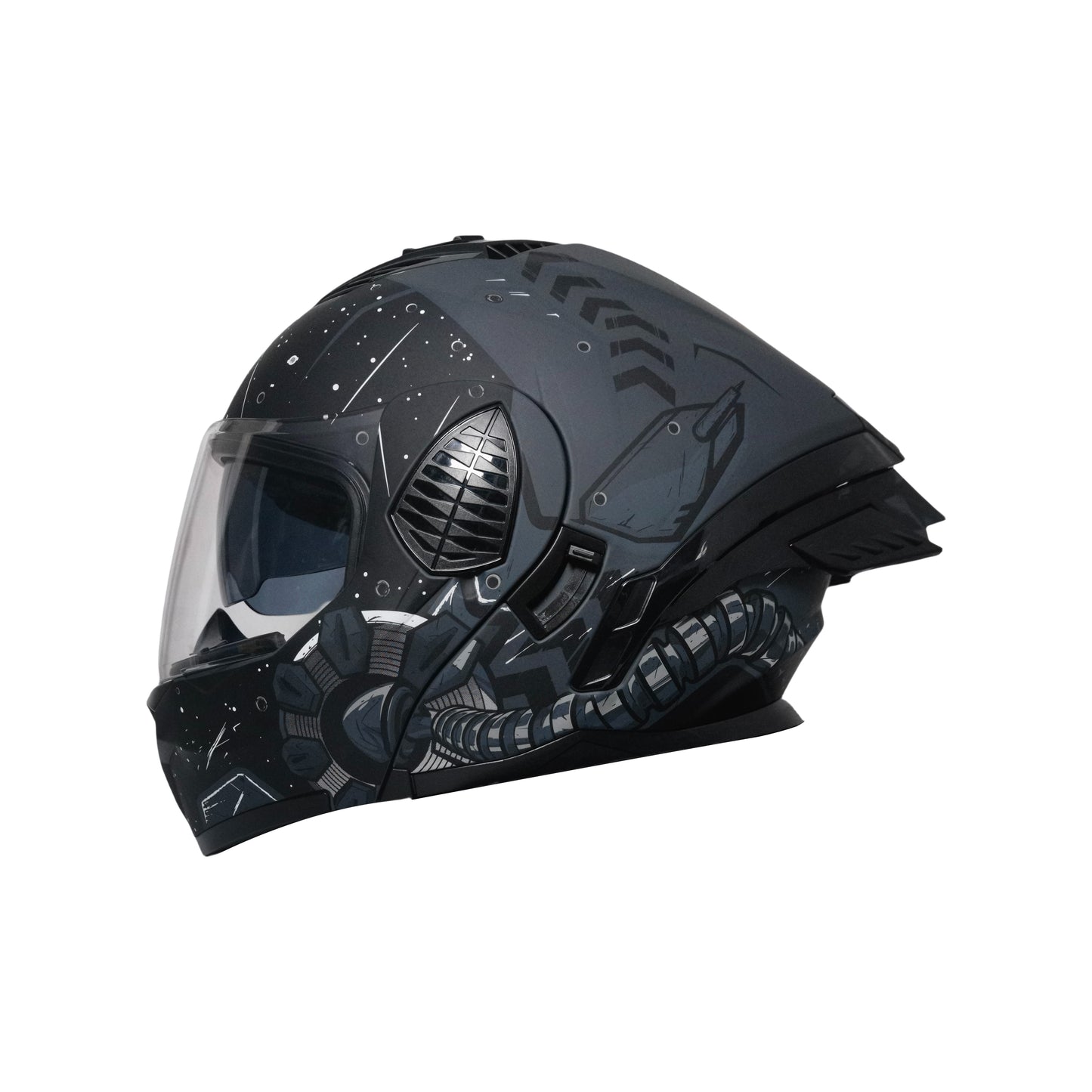 Starry Night, Dual Visors Helmet NBTK Starry Night Motorcycle Helmet - Dual Visors, Sleek Black ABS, EPS Cushioned Layer, Detachable & Washable Interior, Adjustable Airflow Vents, 3C, Fit for All Seasons