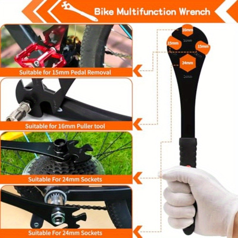 bike repair tool Bike Repair Tool Set Freewheel and Cassette Removal Kit with Chain Whip Pedal Wrench Mountain Road Bicycle Maintenance Tools bike repair tool