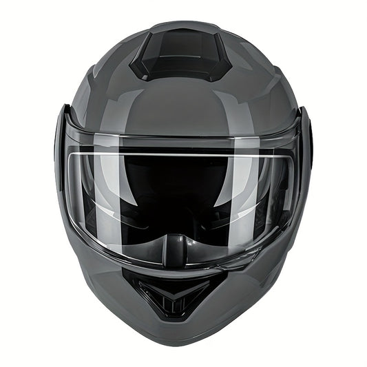 Men's Motorcycle Helmet - ABS Lightweight Full Face Shield with Integrated Visor, Ergonomic Design & Ventilation System for Riding Safety