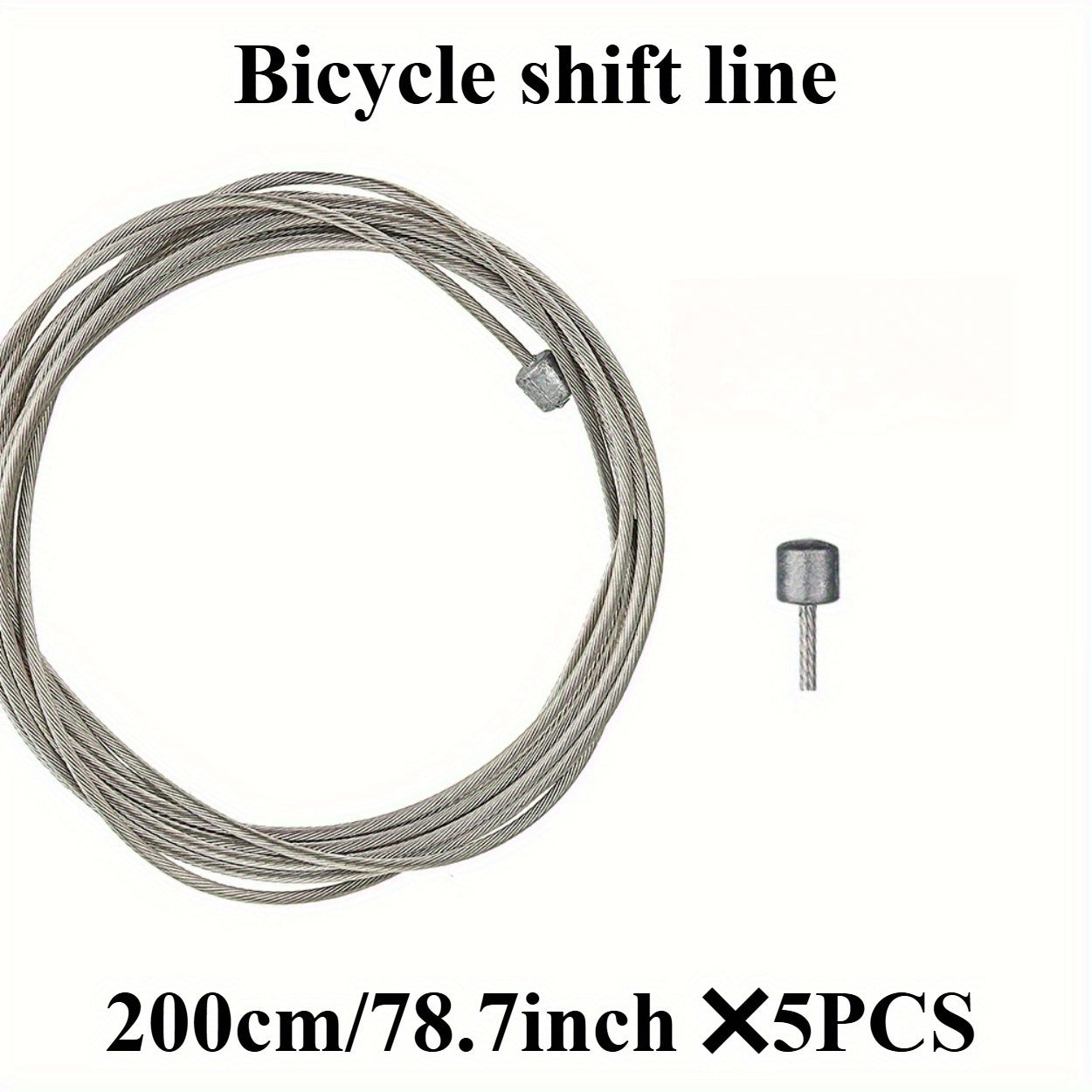 5pcs MTB Bicycle Brake Cable Set, Lead Core Inner Wire, Durable Silvery Bicycle Speed Line, with Fixed Gear Shifter for MTB and Road Bikes, The Cables Are Sturdy And Smooth for a Seamless Operation.