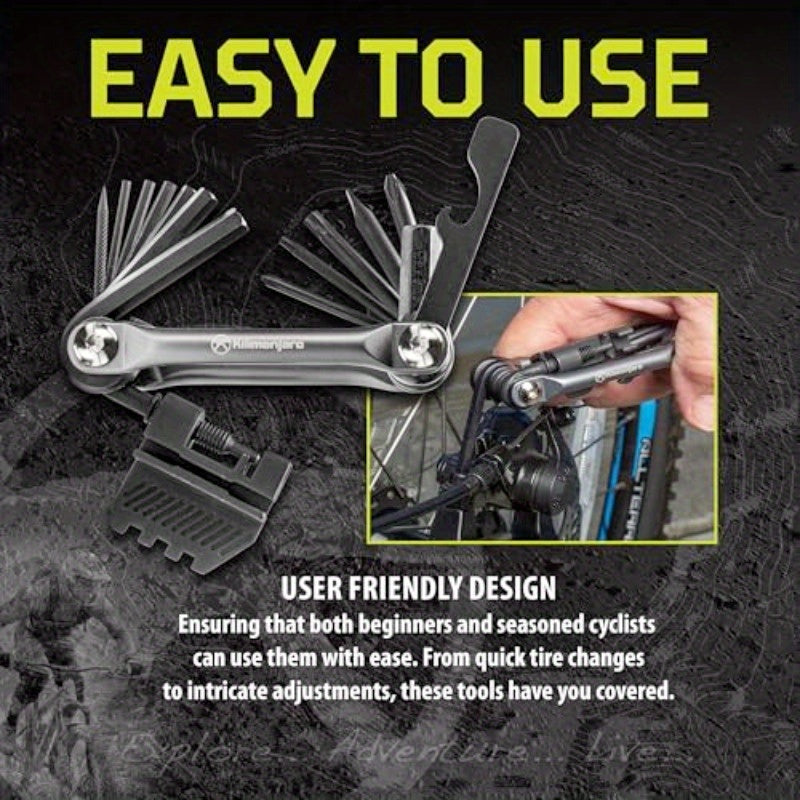 Kilimanjaro Cycle Series 40pcs Bicycle Tool Repair Kit in Zip Pouch Tire Levers Wrenches 910549ECE Black