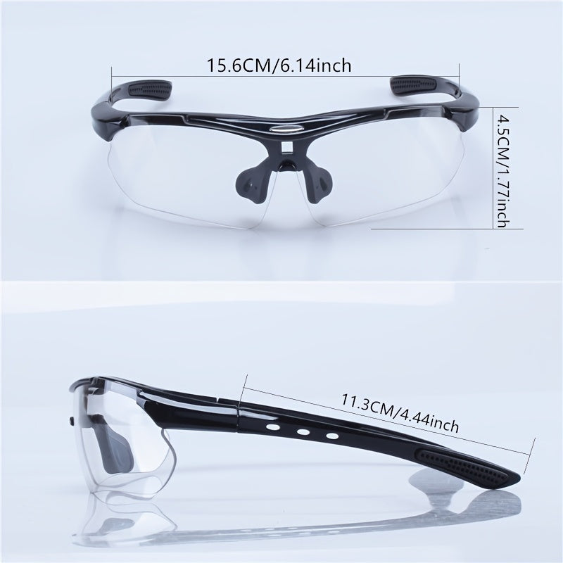 1pc Photochromic Cycling Fashion Glasses for Men & Women - Adjustable Nose Bridge, Transition Lenses for Day\u002FNight Riding, Lightweight PC Frame, Ideal for Mountain Biking, Road Racing & Outdoor Sports