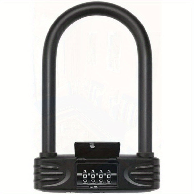 Heavy Duty U Lock4 Digit Combination Password Bicycle Lock with ULock Shackle Waterproof No Key Bike Locks for Home School Travel Bike U Lock