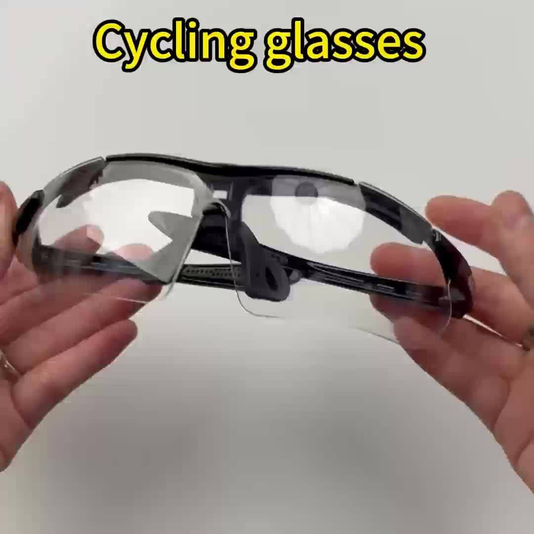 1pc Photochromic Cycling Fashion Glasses for Men & Women - Adjustable Nose Bridge, Transition Lenses for Day\u002FNight Riding, Lightweight PC Frame, Ideal for Mountain Biking, Road Racing & Outdoor Sports
