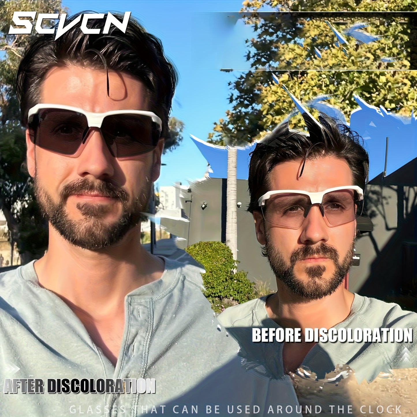SCVCN Fashion Glasses Trendy Fashion Glasses Men Women | Photography Vacation Seaside Accessories Pc Frame by SCVCN
