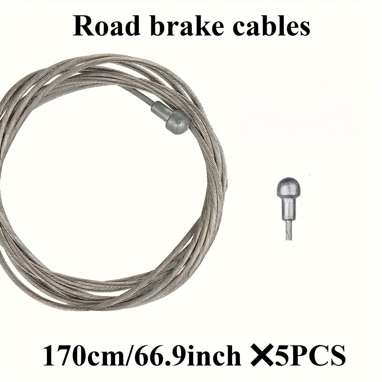 5pcs MTB Bicycle Brake Cable Set, Lead Core Inner Wire, Durable Silvery Bicycle Speed Line, with Fixed Gear Shifter for MTB and Road Bikes, The Cables Are Sturdy And Smooth for a Seamless Operation.