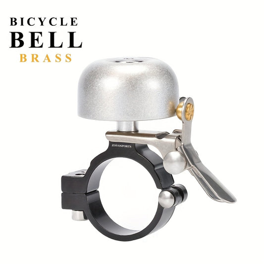 ZOYOSPORTS Vintage-Style Anti-Theft Bicycle Bell - Adjustable Aluminum Alloy Thumb Bell with Secure Mounting Bracket, Black Cycling Safety Device for Mountain Bikes, Bike Accessories, Durable Metal Construction