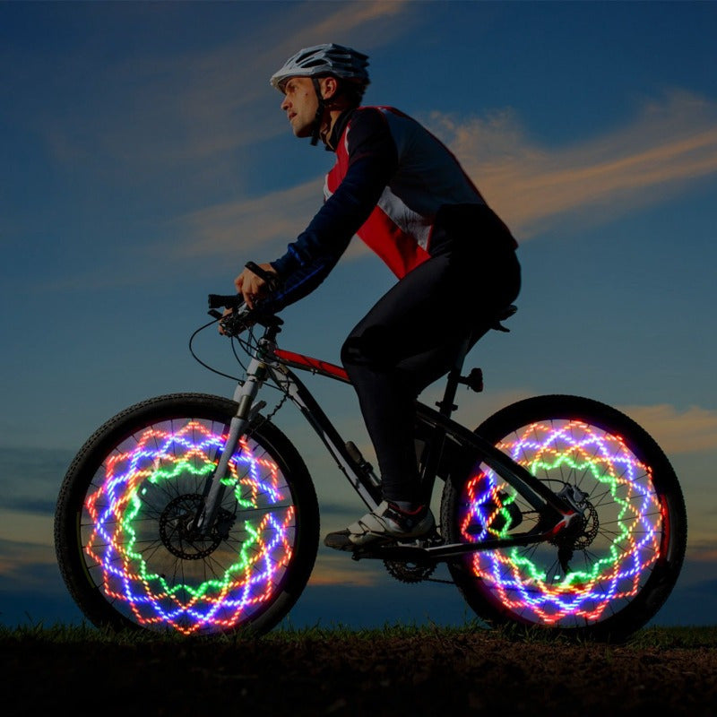2pcs 32LEDs Patterns Cycling Lights Rainbow Wheel Tire Flash Lamp