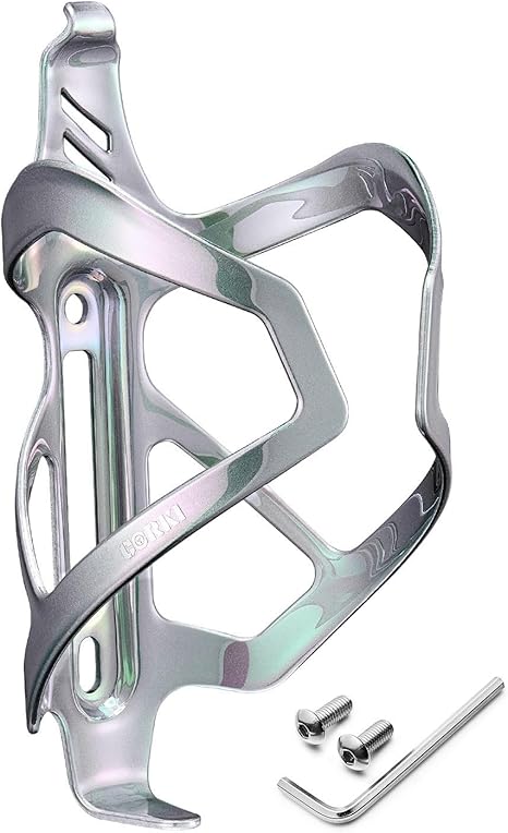 Heavy Duty Bike Water Bottle Holder, Lightweight Aluminum Cage Shockproof Design for Road Mountain Gravel Bikes, Holds 21-32 oz