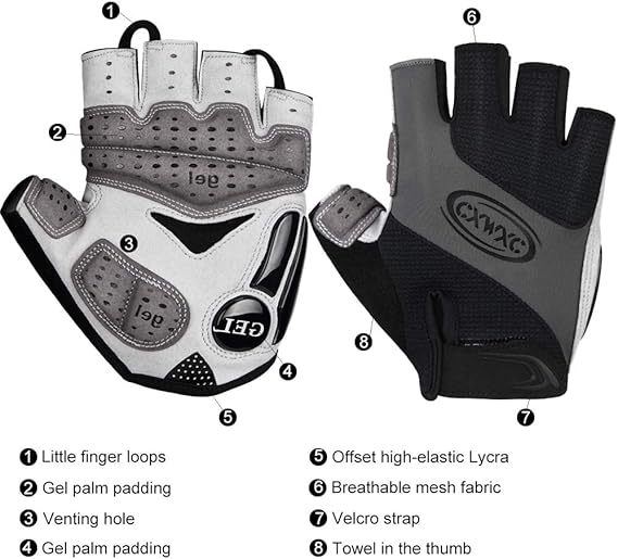 Cycling Gloves for Men Women - Breathable Gel Road Mountain Bike Riding Gloves - Anti-Slip Bike Glove for Fitness Cycling Training Outdoor Sports