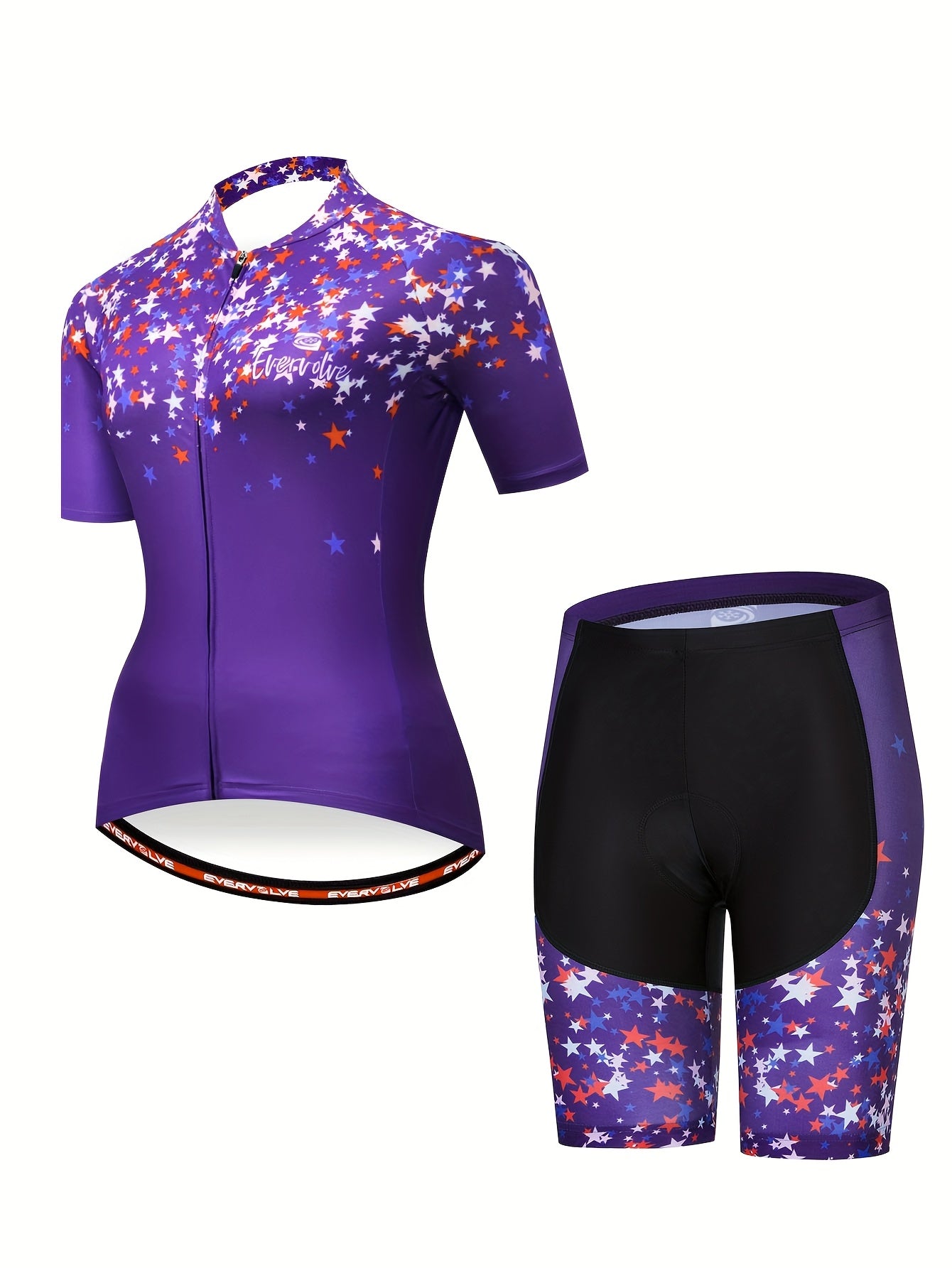 Summer New Women'S Short-Sleeved Cycling Clothes Dazzling Set Breathable Quick Drying Cycling Clothing