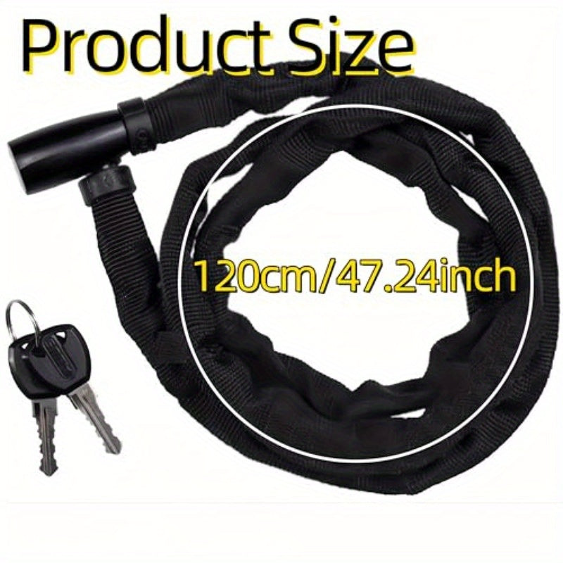 Lock Bike Bike Chain Bike Lock Cycle Lock Heavy Duty Bike Lid Stainless Steel Anti Saw Chain Lock Black 1.1m 43.31inch
