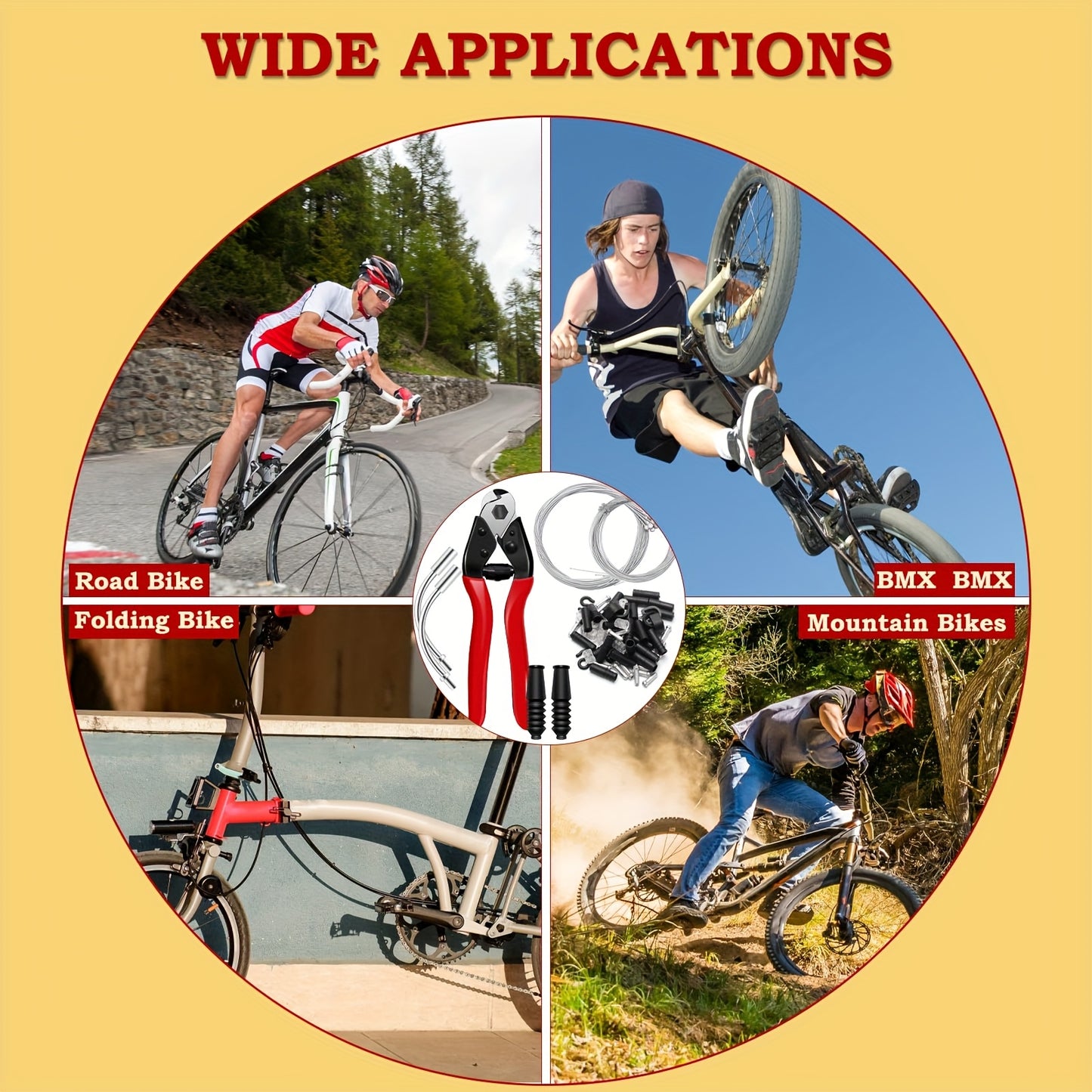 96pcs Bike Brake Cable Kit Universal Bike Cable Kit Bike Brake Cable Housing Kit Stainless Steel Bicycle Brake Cable Shift Cable with Bike Cable End Caps O-Rings