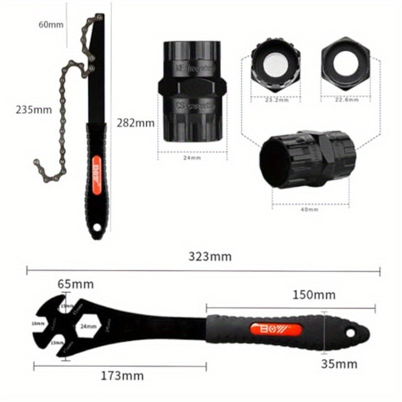 bike repair tool Bike Repair Tool Set Freewheel and Cassette Removal Kit with Chain Whip Pedal Wrench Mountain Road Bicycle Maintenance Tools bike repair tool