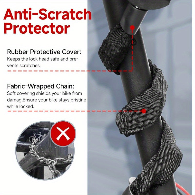 Heavy Duty Scooter Lock 37.01inch x 6mm Anti-Theft Chain Lock with 3 Keys, Weatherproof and Anti-Shear for Electric Scooters, Bikes, Motorcycles, Bike Security, Durable Design, Antisheer Lock, Secure Locking Mechanism, Urban Commuters