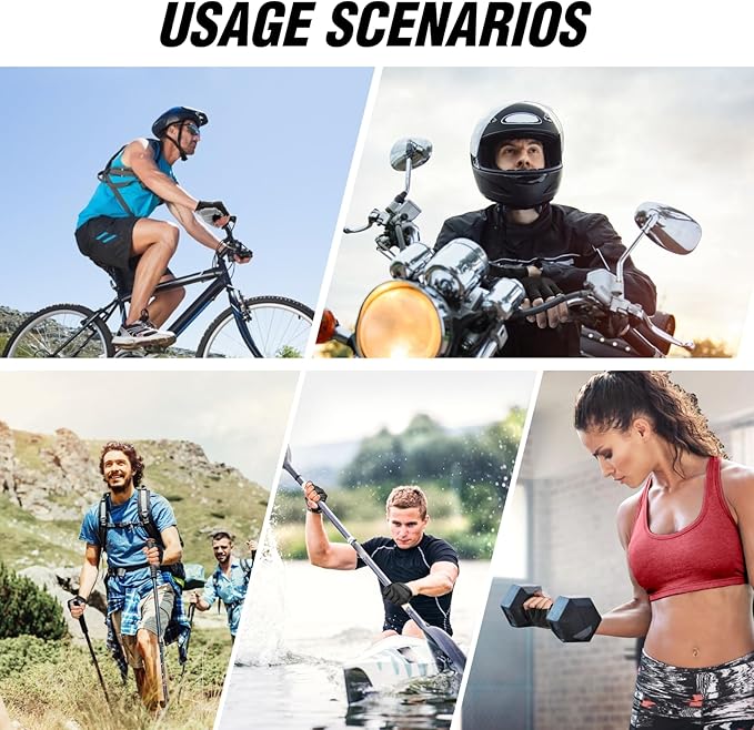 Bike Cycling Gloves - Men & Women, Anti-Slip, Shock-Absorbing Mountain Bike Gloves with Breathable Fabric & Reflective Strips