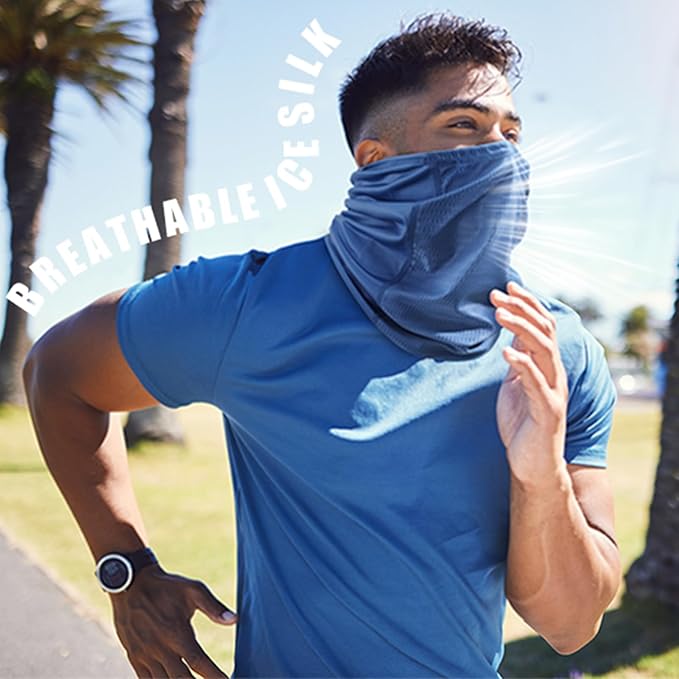 3 Pcs Adjustable Cooling Neck Gaiter Breathable Balaclava Neck Mask Strap Mesh Sun Scarf for Summer Sports Cycling