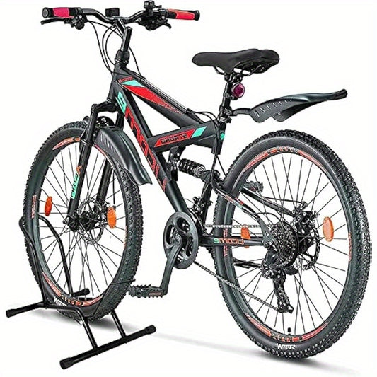 Heavy-Duty Adjustable Bike Stand Floor Bicycle Parking Stand - No-Drill Push-In Design, Fits 16\