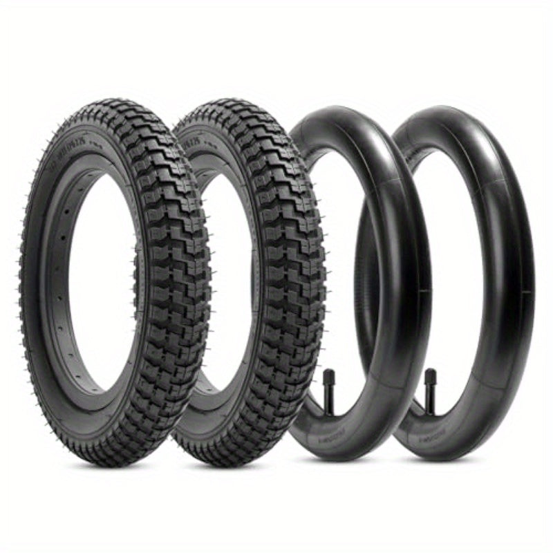 YUNSCM 2pcs 12.5 Bike Tires 12 x 2 57203 and 12.5 Bike Tubes Heavy Duty Schrader Valve Compatible with 12.5 x 2.25 12 1 2 x 2 1 4 Bike Bicycle Tires and Tubes (Y558)