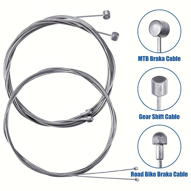 Universal Bike Kit Mountain Road Bike Universal Bicycle Transmission Line | Bicycle Shift Derailleur Cable and Brake Cable Kit for Repair