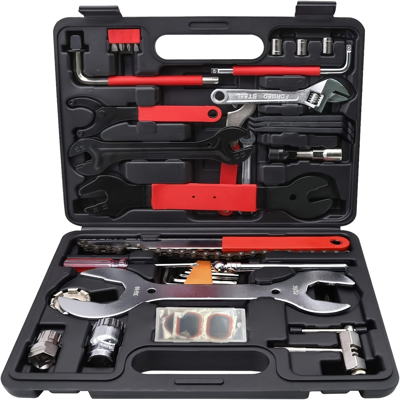 Professional Bicycle Tool 44pcs Professional Bicycle Tool Kit | Bicycle Repair Tool Set for Mountain and Road Bikes with High-Quality Cycling Maintenance Tools in Black Storage Case