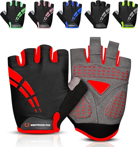 Cycling Gloves for Men Women,Half Finger Unisex Gel Padded Anti-Slip Mountain Bike Gloves, Breathable Shock Absorption Grip Palm Bicycle Summer Riding MTB Bike Gloves