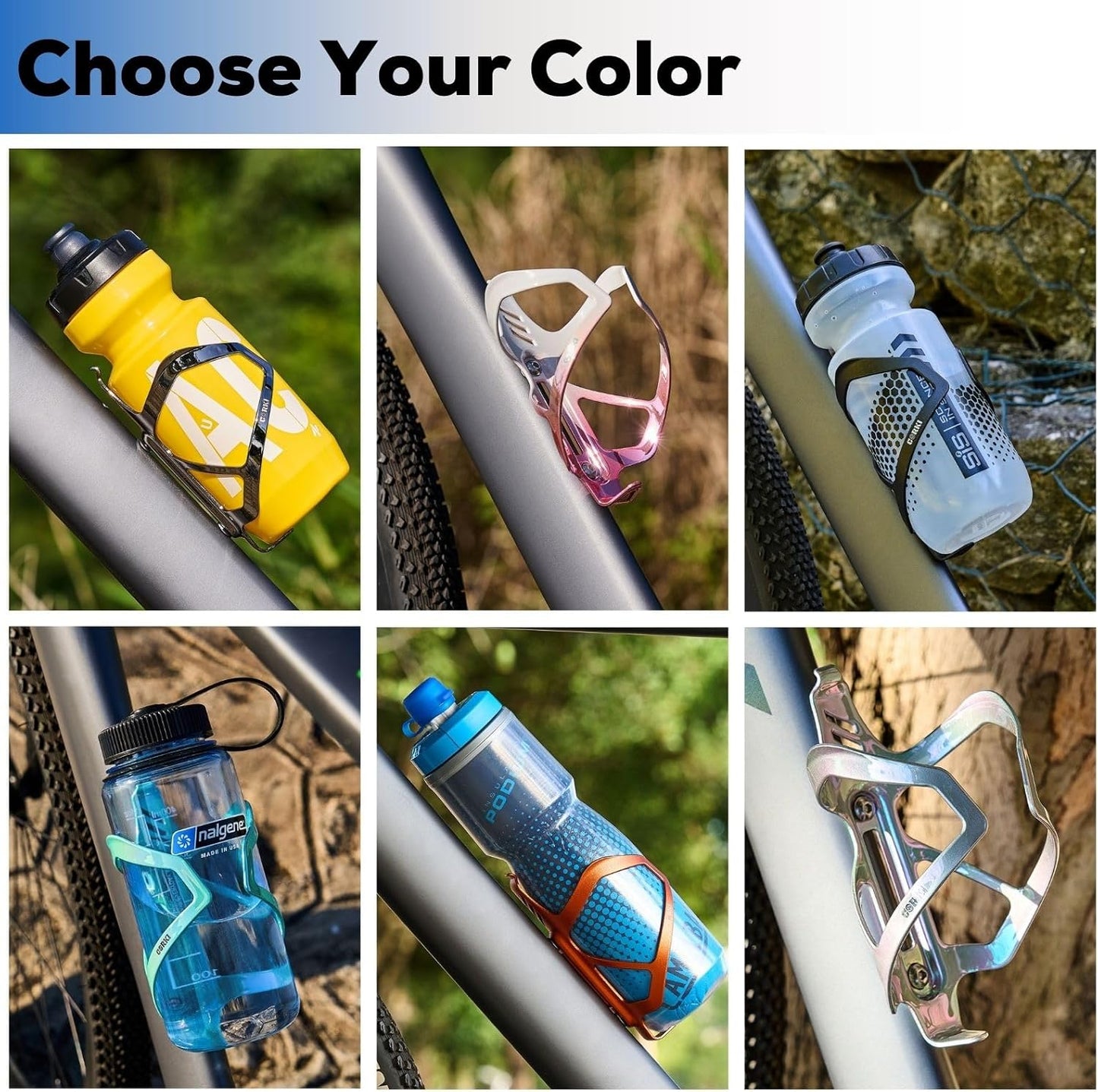 Heavy Duty Bike Water Bottle Holder, Lightweight Aluminum Cage Shockproof Design for Road Mountain Gravel Bikes, Holds 21-32 oz