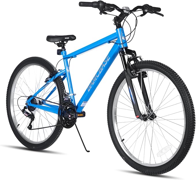 26 Inch Mountain Bike, Mens Womens MTB with 18 Speeds, High-Tensile Steel Frame, V Brake, Hardtail Bicycle for Adults