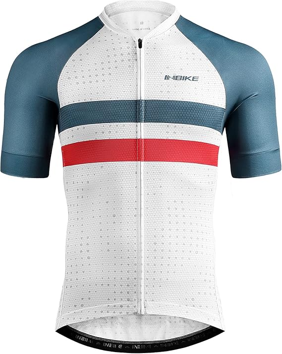 Mens Cycling Jersey 3 Rear Pockets Moisture Wicking Short Sleeve Quick Dry Reflective Biking Shirts