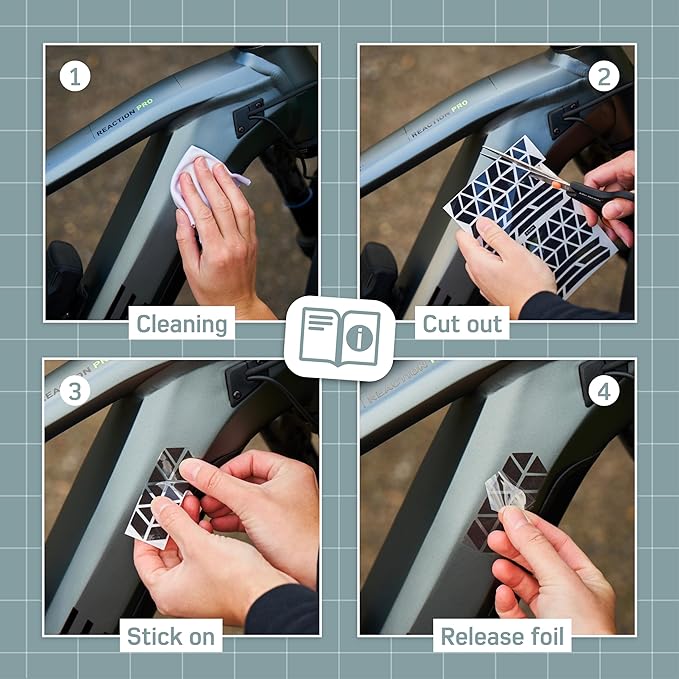 Bike Stickers - Reflective Stickers Set of 2 - for Bike, Rims, Helmet - Reflective Sticker Set for Darkness, School - Reflectors