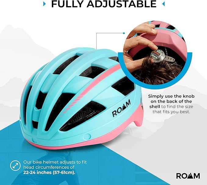 Road Bike Helmet - Durable Helmets for Adults with Sun Visor, LED Light and Detachable Magnetic Goggles - Adjustable Size - Mountain Bicycle Helmet for Adult Men & Women