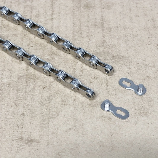 9-Speed Durable Tungsten Steel Mountain Bike Chain with Magic Buckle - Effortless Installation, Fits MTB & Road Bikes, Enhanced Durability for Smooth Cycling Performance, Road Bike Chain, Sleek Metallic Finish, Durable Construction