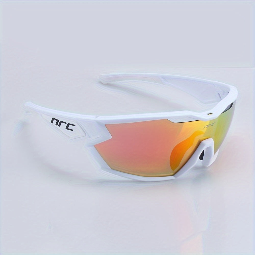 Lightweight Cycling Glasses NRC Unisex Cycling & Running Glasses | Lightweight TR Frame, Gradient Orange to Yellow Mirrored Lenses, Ergonomic Design - Durable PC Material, Cycling Accessories, Sleek Sports Eyewear, Highquality Eyewear