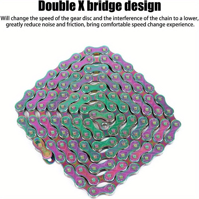 10 Speed 116 Links Bicycle Chain Silvery Golden 1 2x11 128Inch Compatible with 9 Speed