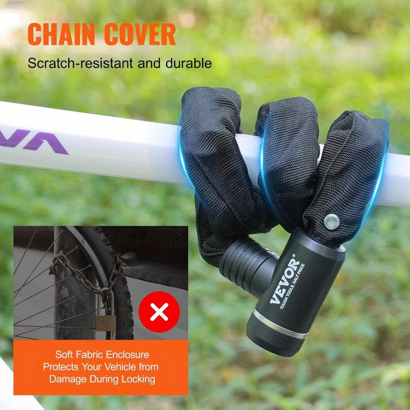 Bike Chain Lock 2.79ft Combination Bicycle Chain Lock with 2 Keys Heavy Duty AntiTheft High Security Bike Locks Perfect for Bike Motorcycle Scooter Bicycle Door Fence or Gate 8mm